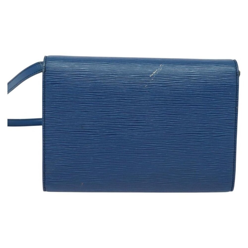 Authentic LOUIS VUITTON Epi Pochette Arche Shoulder Bag Blue M52575 LV - Picture 9 of 16